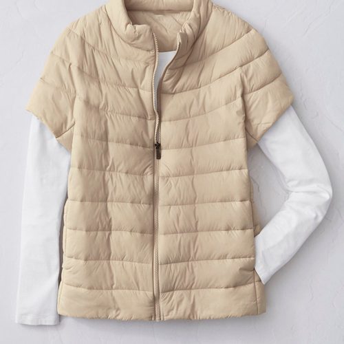 cap sleeve puffer vest alabaster 8 51820