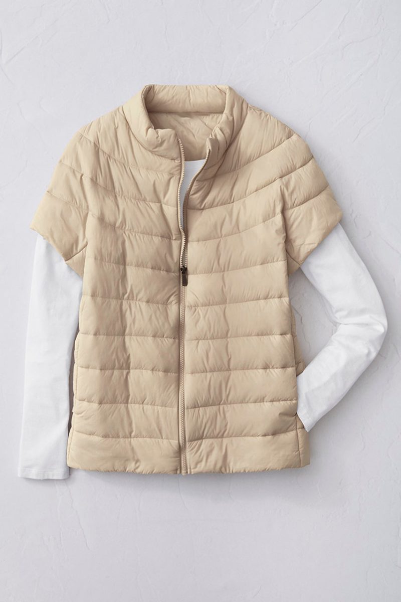 cap sleeve puffer vest alabaster 8 51820