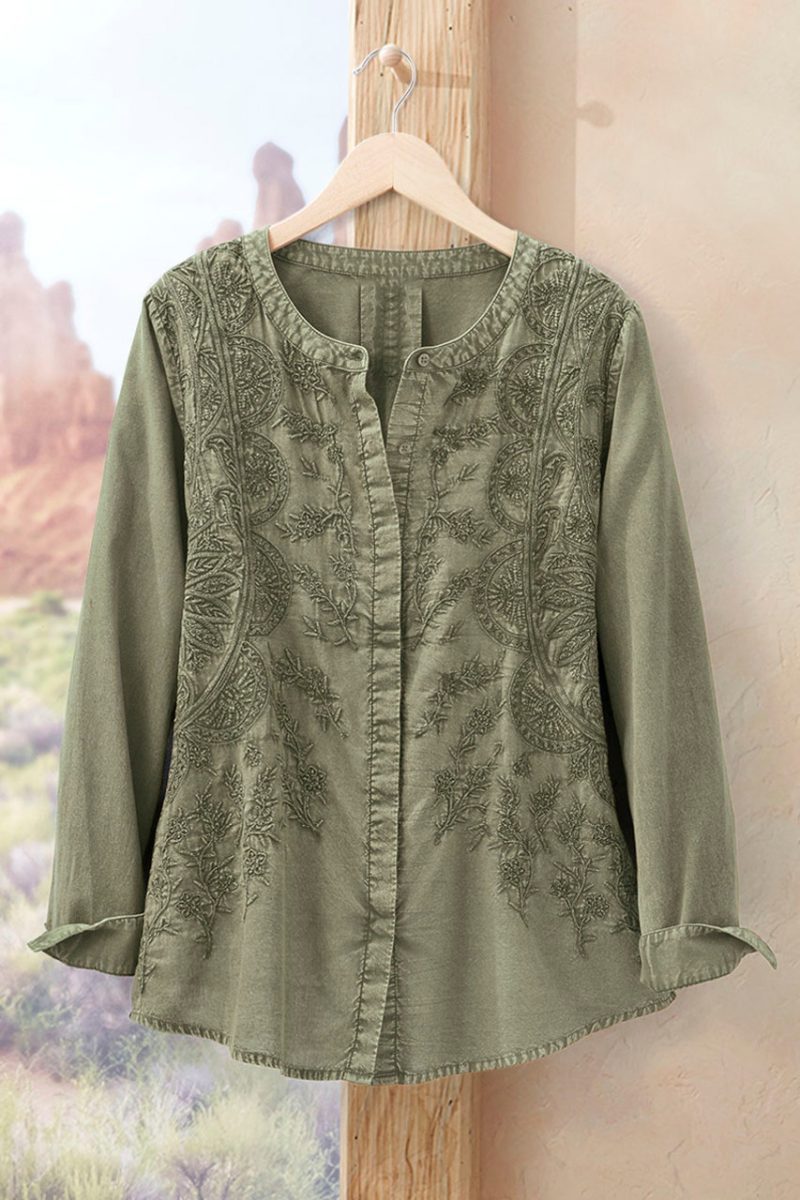 cedar canyon blouse olive 0 68356 02056