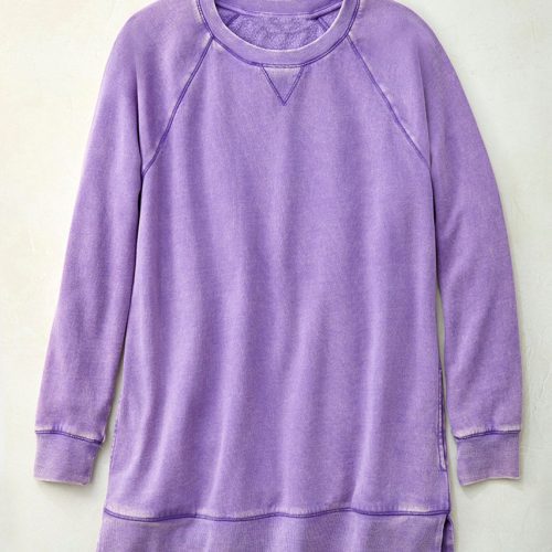 colorwash tunic sweatshirt bright aster 16 65778