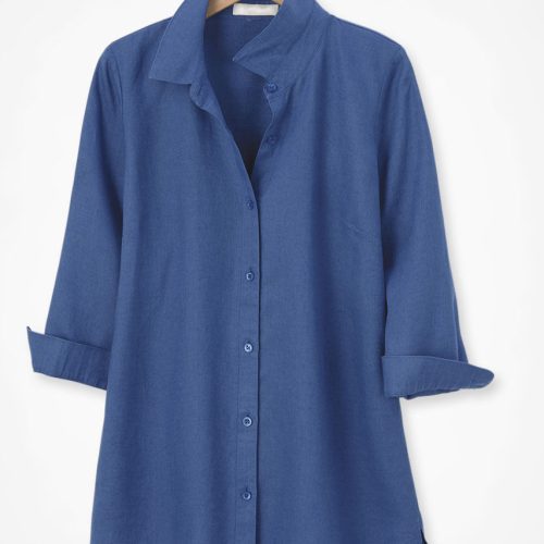 easy care linen big shirt blue indigo 4 74606