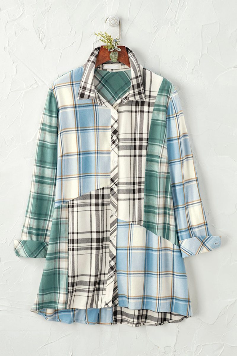 into the mix plaid tunic dusty sage multi 0 21293 53208