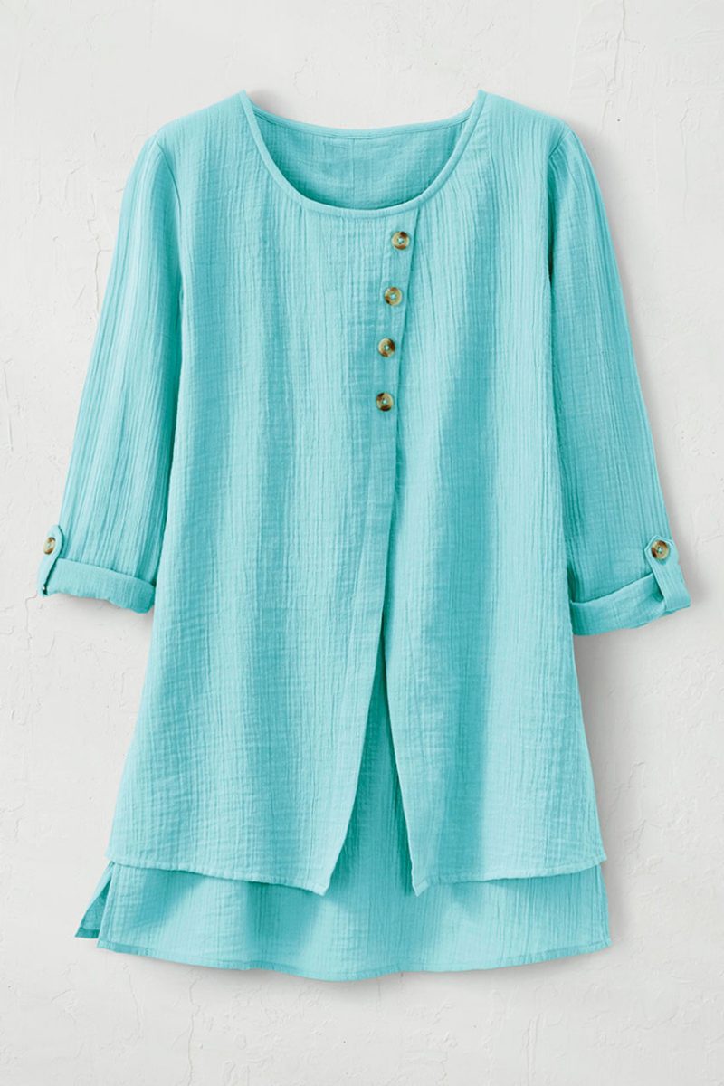 light as air gauze tunic bright turquoise 7 73288