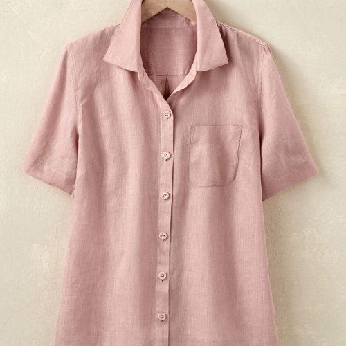 linen camp shirt pink charm 20 88064