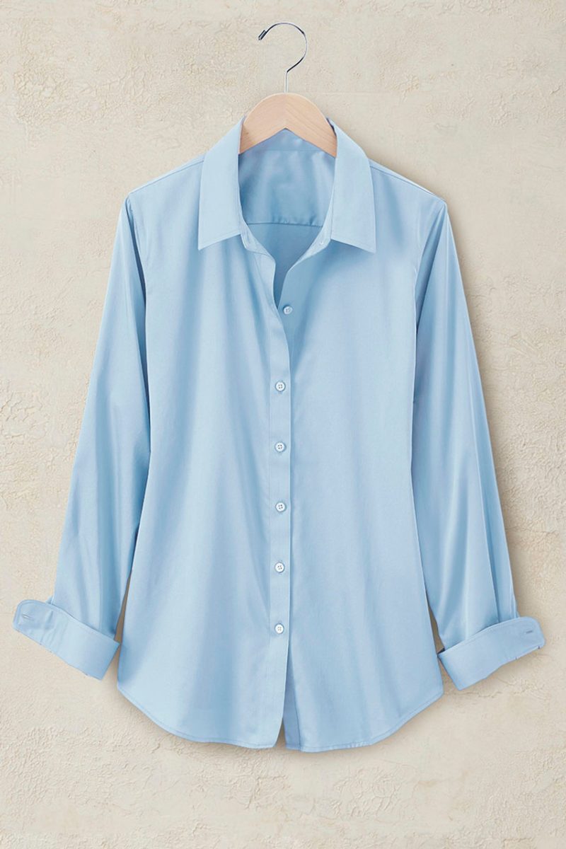 long sleeve no iron shirt blue mist 8 63951