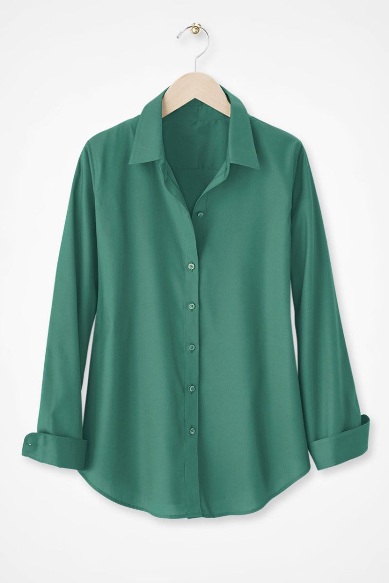 long sleeve no iron shirt emerald 6 42996