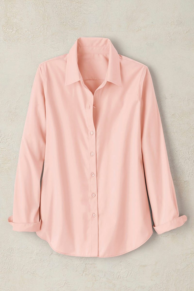 long sleeve no iron shirt petal pink 13 45765 71755