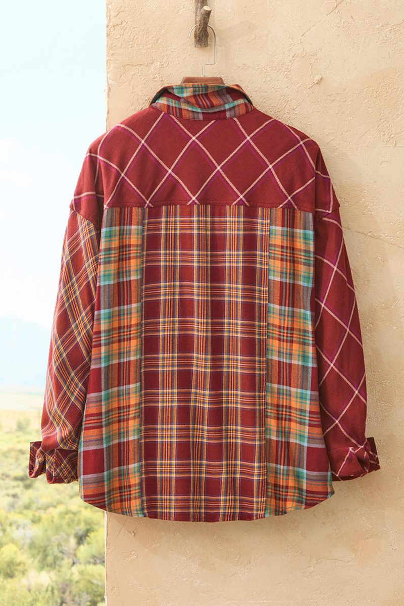 plaid possibilities tunic brick multi 2 15864