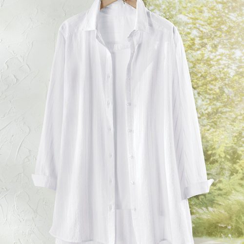 shadow stripe big shirt white 0 40931 84777