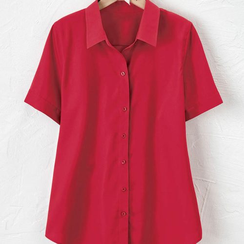 short sleeve stainstop no iron shirt fresh red 3 95486